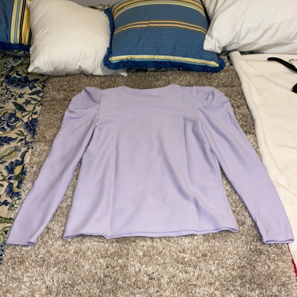 New with Tag Lavender Top Puff Shoulders & Long Sleeve Sz Small Nine West - Picture 9 of 9